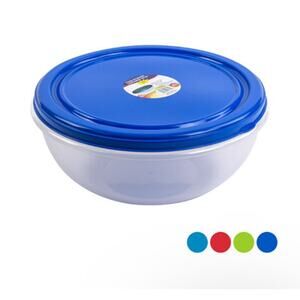 Food Storage Bowl - Large 6.5 Litre / 6.875 QT - 4 Lid Colors, Clear Bottom